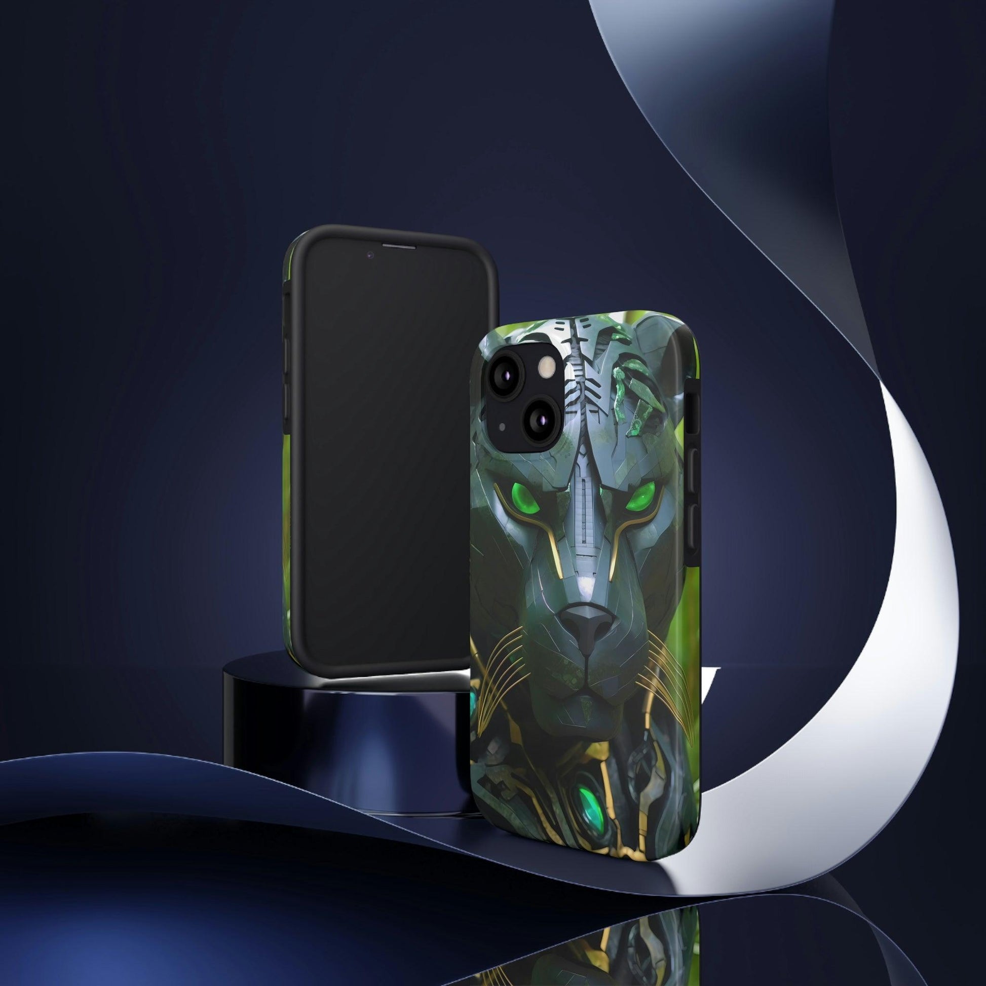 Obsidian Amazonian Black Panther Visionary Ai Art Phone Case - Tough, Unique, Custom Design by Alchemystics - Alchemystics.org