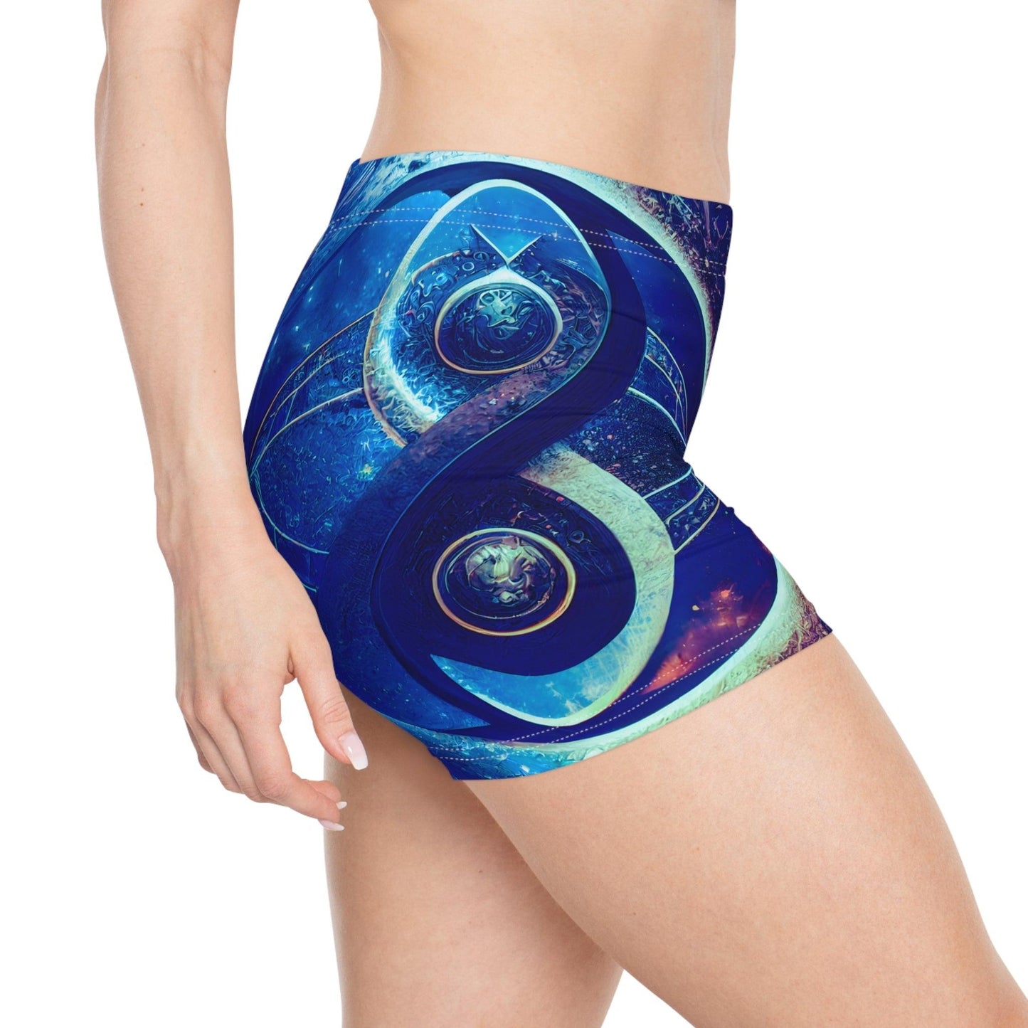 Perfect Balance of Order and Chaos - Infinity Sacred Geometry Women's Shorts (AOP) - Activewear - Alchemystics.org