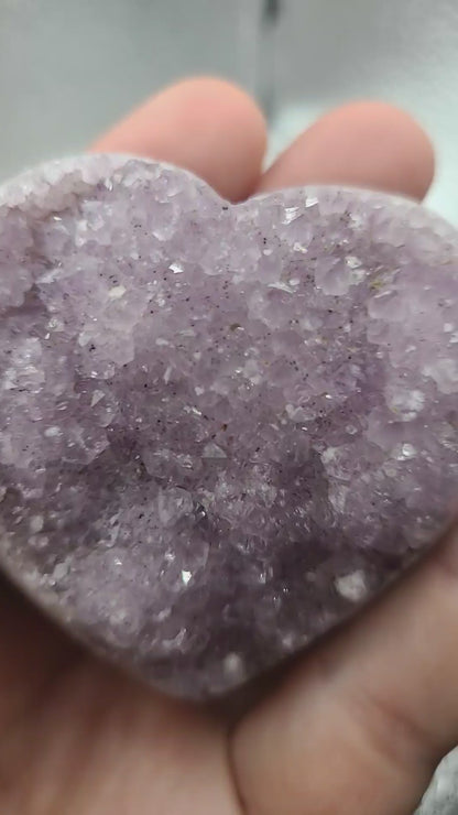 Amethyst Drusy Heart 3 :  A one of a kind crystal scultpure
