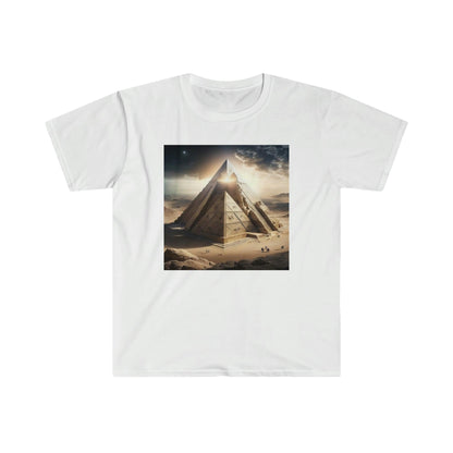 Pyramid Eclipse UFO Men's and Women's Unisex T-Shirt for Festival and Street Wear AI Digital Art v4.0 - Alchemystics.org