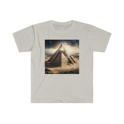 Pyramid Eclipse UFO Men's and Women's Unisex T-Shirt for Festival and Street Wear AI Digital Art v4.0 - Alchemystics.org