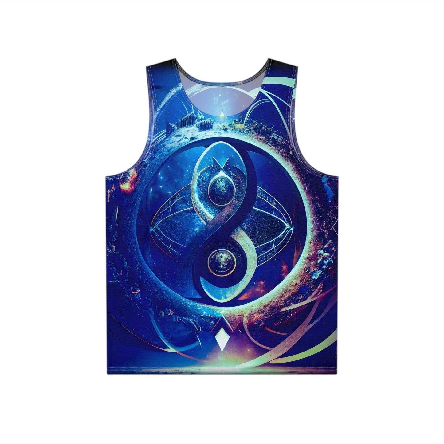 Sacred Geometry Infinity Blue Tank Top Shirt Custom Sublimation Print All-Over Design Tank Top - Stylish Comfort for Gym and Streetwear - Alchemystics.org