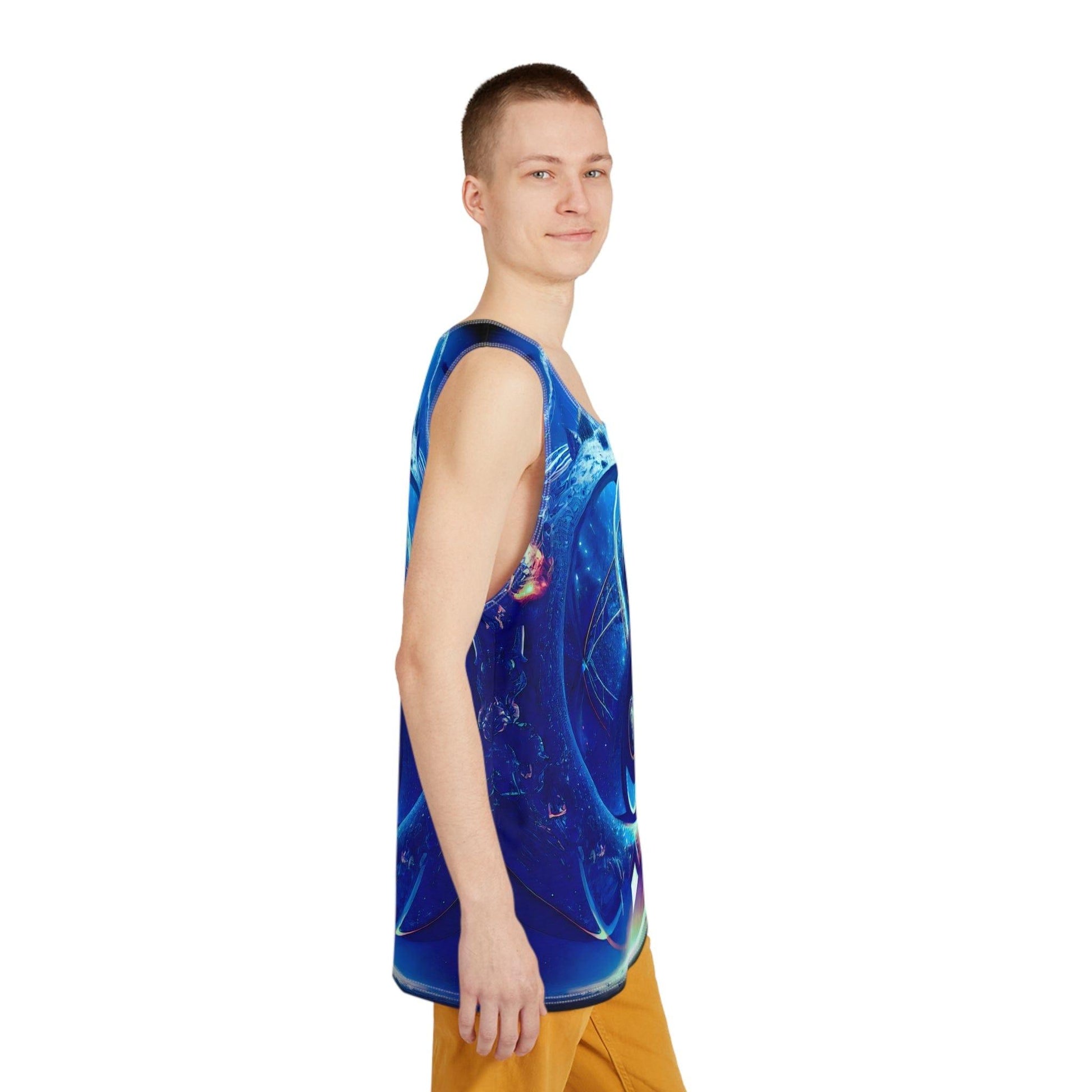 Sacred Geometry Infinity Blue Tank Top Shirt Custom Sublimation Print All-Over Design Tank Top - Stylish Comfort for Gym and Streetwear - Alchemystics.org