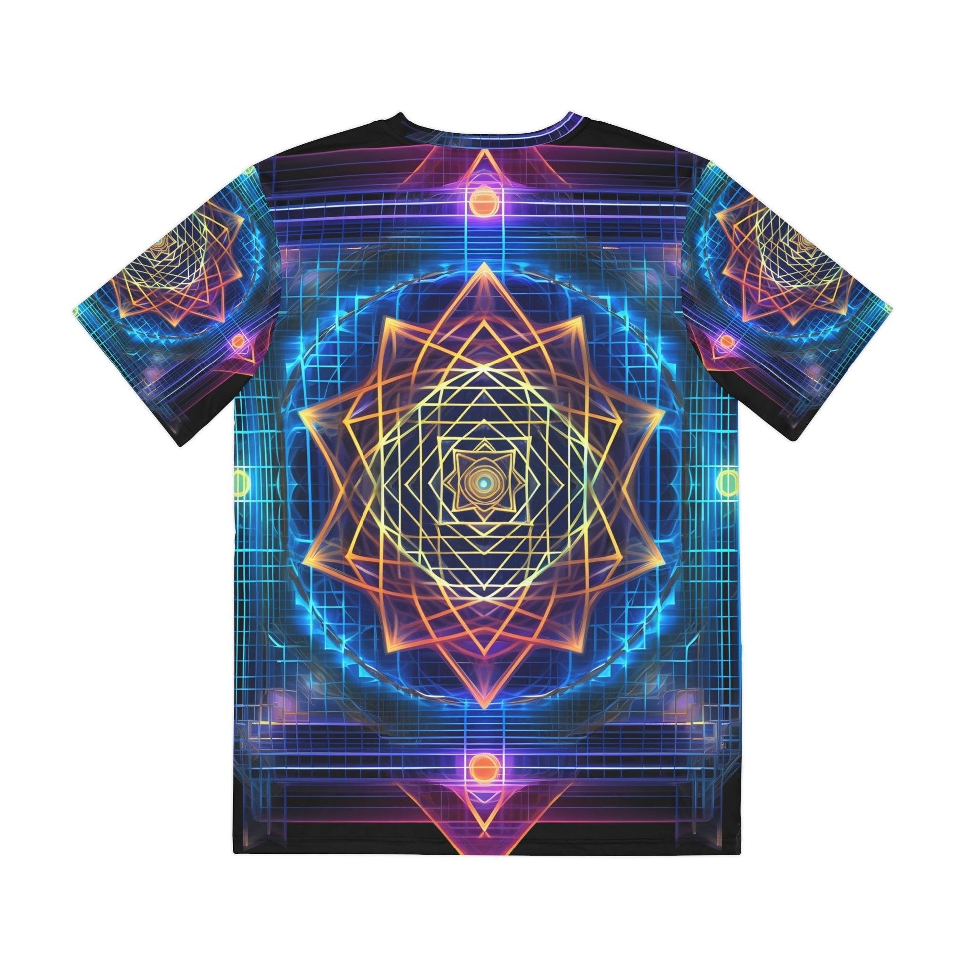 Sri Yantra 3D Sacred Geometry Octane Colorful Symmetrical Sublimation-Digital AI Art T-Shirt for Street or Festival Wear - Alchemystics.org