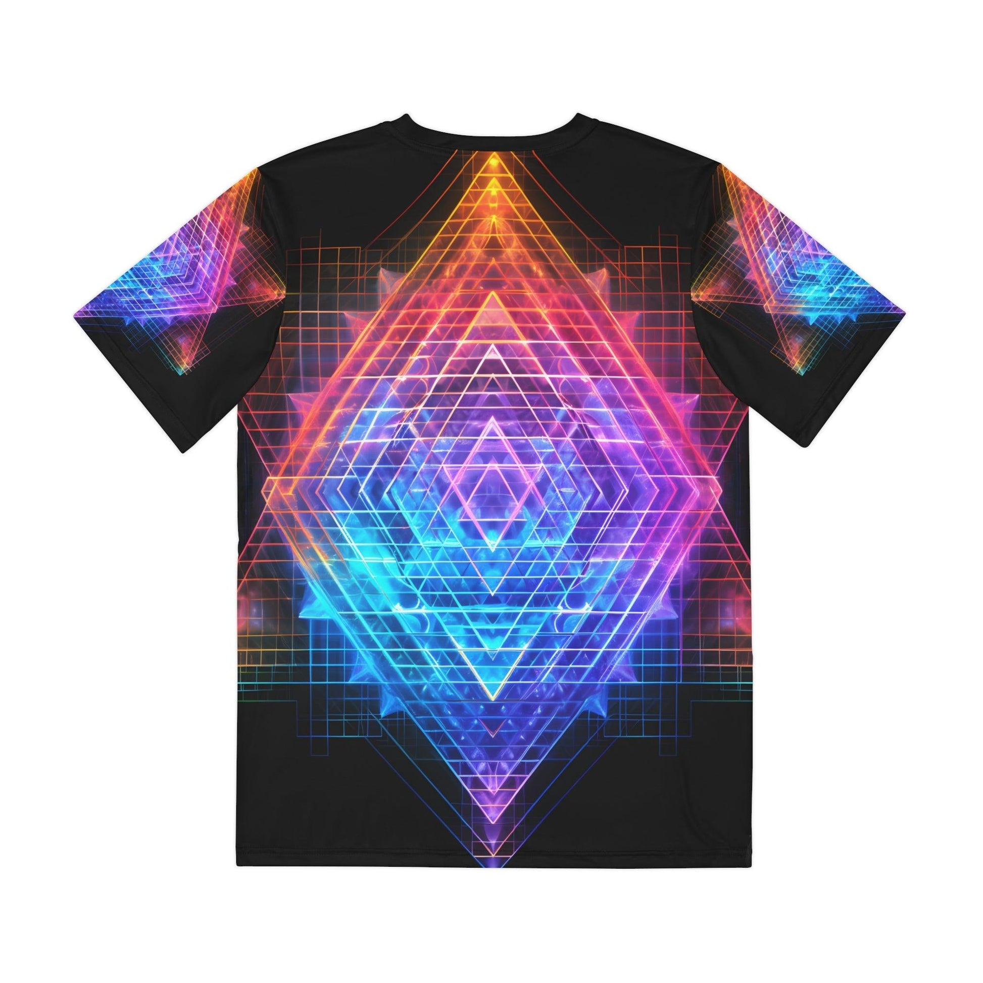 Sri Yantra 3D v2 Sacred Geometry Octane Colorful Symmetrical Sublimation - All Over Print (AOP) - Digital AI Art T-Shirt for Street or Festival Wear - Alchemystics.org