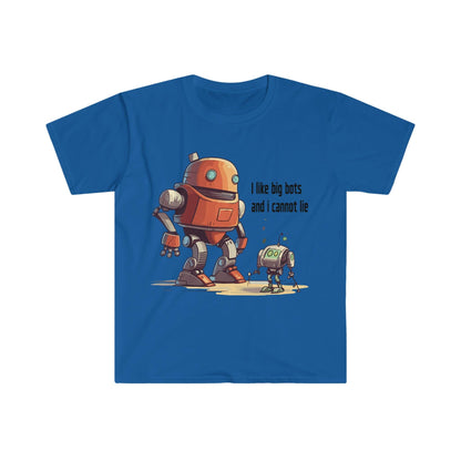 Tech Programmer Database Admin Web Developer Robot T-Shirt | I Like Big Bots | Men's and Women's Unisex Soft Style | Front Only - Alchemystics.org