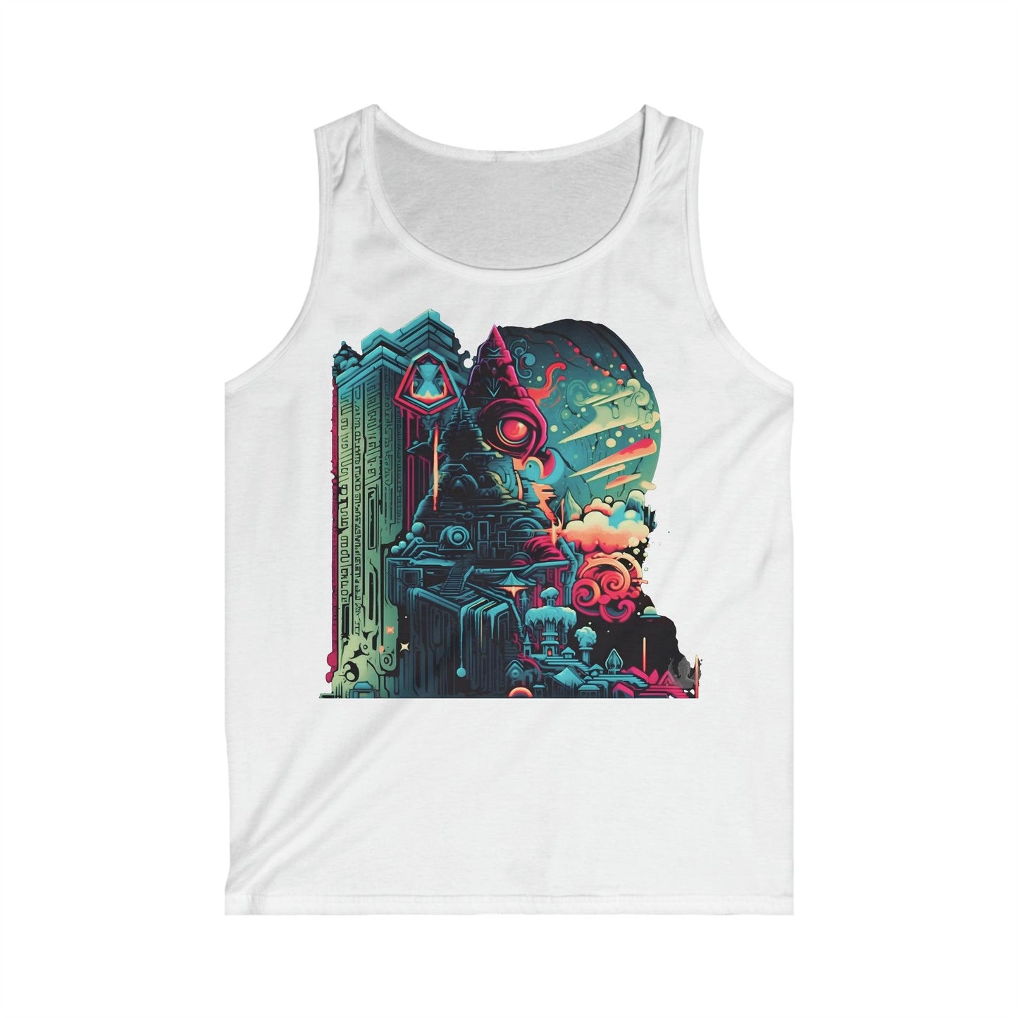 The Alchemystical Dream Illustration Men's and Women's Unisex Softstyle Tank Top for Festival and Street Wear - Alchemystics.org