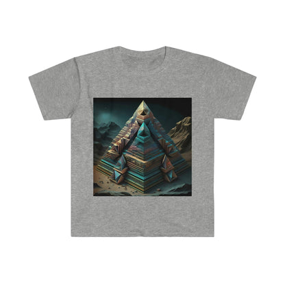 Visionary Psychedelic Ai Art Men's and Women's Unisex Soft Style T-Shirt for Festival and Street Wear Pyramids v1 - Alchemystics.org